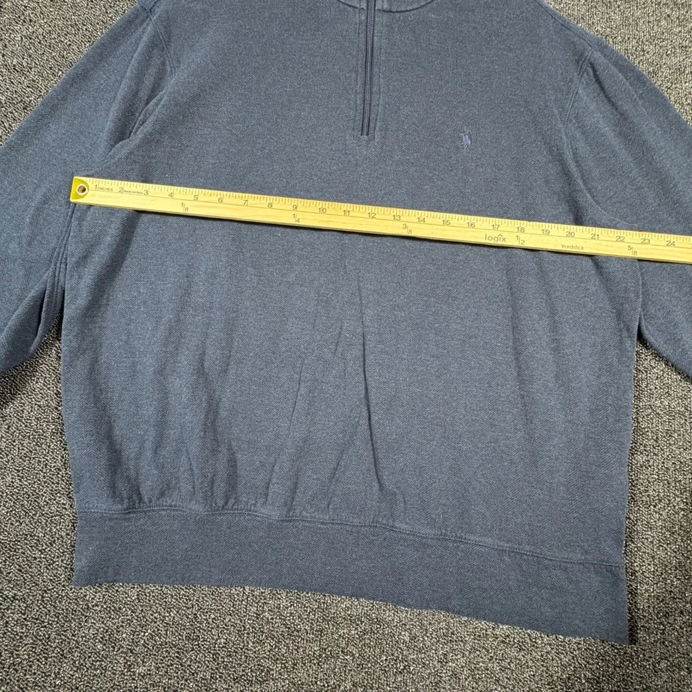 Polo Ralph Lauren Herringbone Quarter Zip Pullover Sweater Men's L Navy